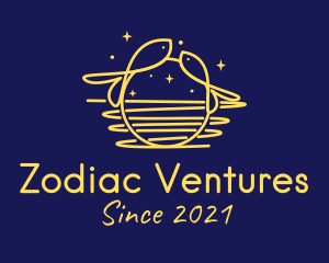 Zodiac - Golden Pisces Zodiac logo design