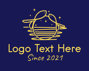 Star Gazing - Golden Pisces Zodiac logo design