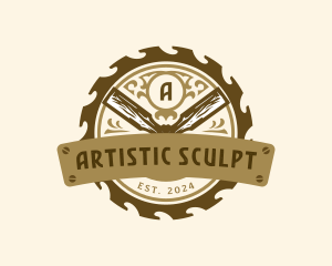 Chisel Carving Woodwork logo design