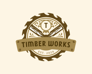 Chisel Carving Woodwork logo design