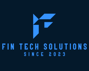 Modern Tech Letter F logo design