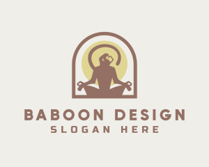 Baboon - Meditating Monkey Yoga logo design