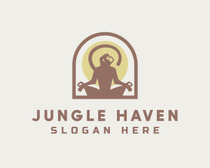 Meditating Monkey Yoga logo design