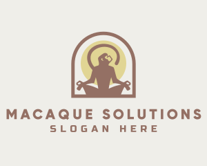 Macaque - Meditating Monkey Yoga logo design