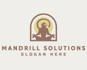 Mandrill - Meditating Monkey Yoga logo design