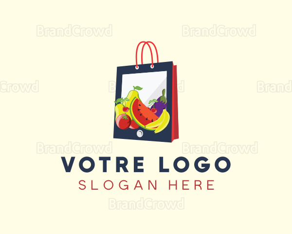 Mobile Fruit Shopping Bag Logo