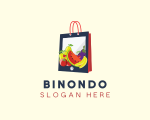 Agricultural - Mobile Fruit Shopping Bag logo design