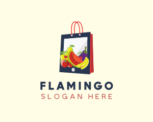 Food Delivery - Mobile Fruit Shopping Bag logo design