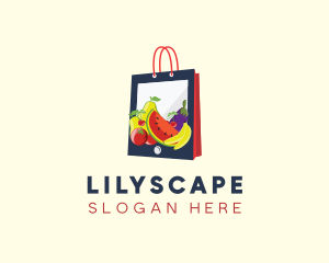 Gadget - Mobile Fruit Shopping Bag logo design