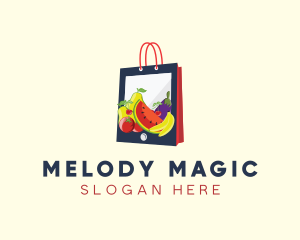 Shopping Bag - Mobile Fruit Shopping Bag logo design