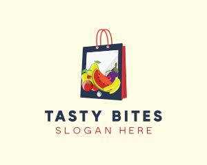 Delicatessen - Mobile Fruit Shopping Bag logo design
