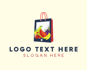 Nutritionist - Mobile Fruit Shopping Bag logo design