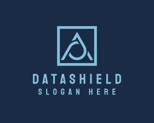 Data - Blue Droplet Letter A logo design