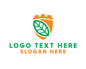 Ecology - Leaf Nature Shield logo design