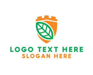 Earth - Leaf Nature Shield logo design
