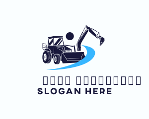 Industrial Bulldozer Excavator Logo