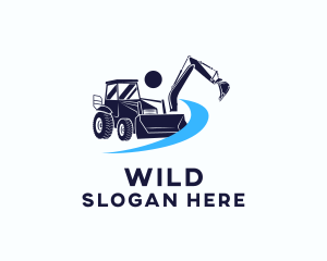 Industrial Bulldozer Excavator Logo