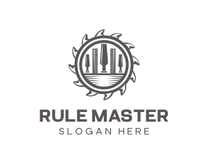 Ruler - Woodworking Tools Lumberjack logo design