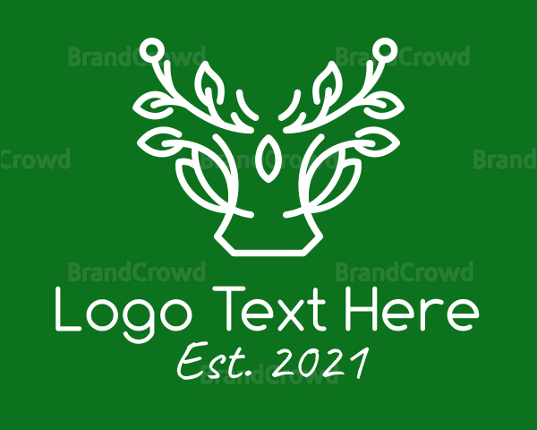 Nature Plant Antlers Logo