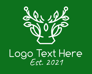 Symmetrical - Nature Plant Antlers logo design