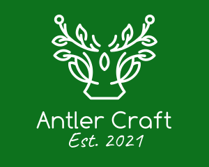 Antlers - Nature Plant Antlers logo design
