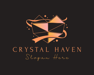 Crystal Heart Jewel logo design