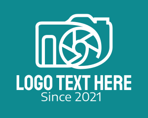 White Camera Outline  Logo