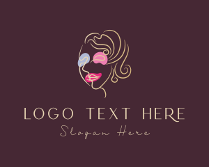 Cubism - Cosmetics Makeup Face logo design