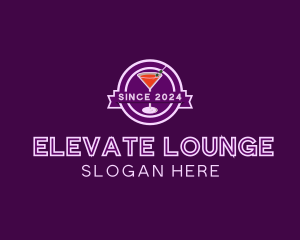 Lounge - Neon Martini Cocktail Bar logo design