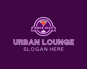 Lounge - Neon Martini Cocktail Bar logo design