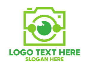 Instagram Vlogger - Green Camera Lens logo design