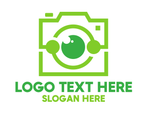 Instagram Vlogger - Green Camera Lens logo design