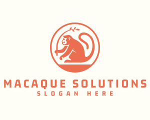 Macaque - Monkey Jungle Wildlife logo design