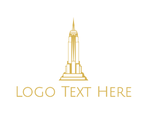 Ny - Gold Sharp Tower logo design