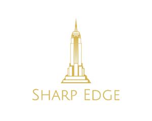 Gold Sharp Tower logo design