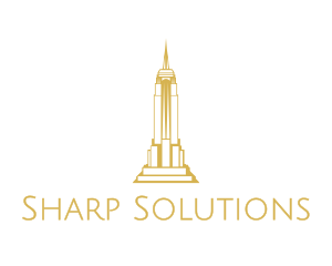 Sharp - Gold Sharp Tower logo design