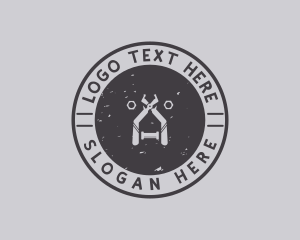 Drain - Handyman Tool Plumber Badge logo design