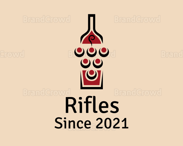 Wine Grapes Bottle Logo