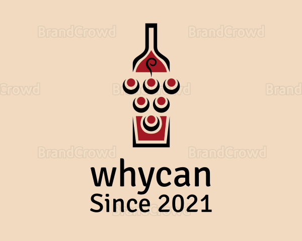 Wine Grapes Bottle Logo