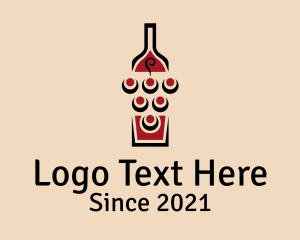 Alcohol-drink - Wine Grapes Bottle logo design