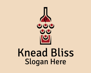 Wine Grapes Bottle Logo