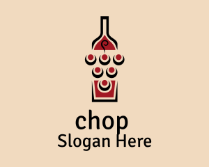 Wine Grapes Bottle Logo