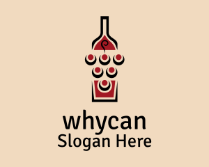 Wine Grapes Bottle Logo