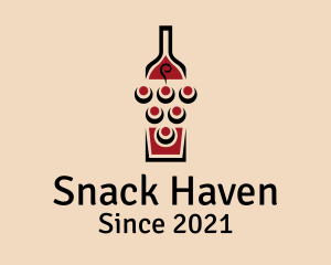 Wine Grapes Bottle logo design