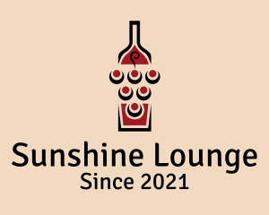 Wine Grapes Bottle logo design