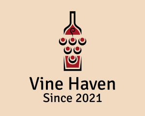 Wine Grapes Bottle logo design