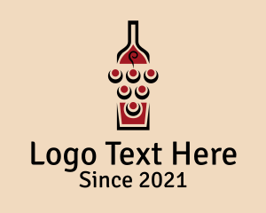 Champagne - Wine Grapes Bottle logo design