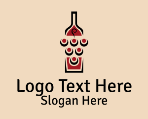 Wine Grapes Bottle Logo