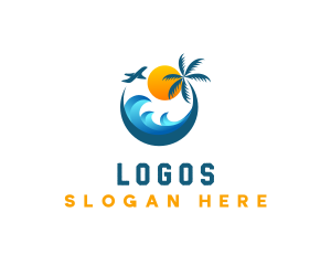Island - Travel Resort Sunset logo design