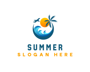 Travel Resort Sunset logo design